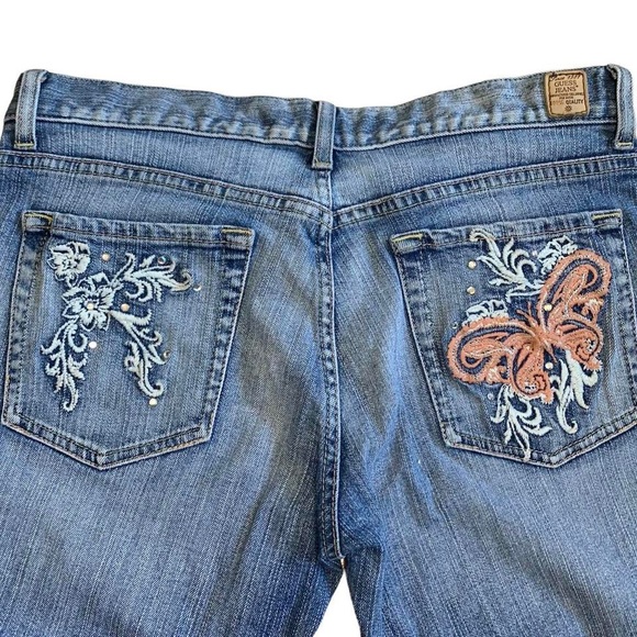 Vintage Y2K Guess Embroidered Butterfly Jeans - Picture 1 of 4